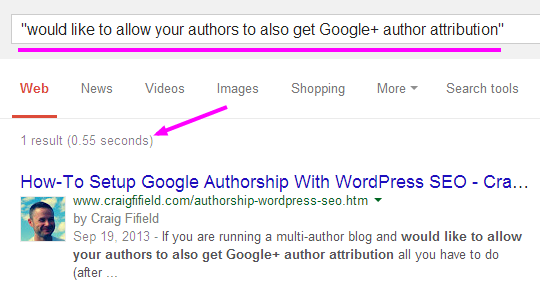 search showing authorship picture